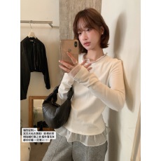 批发【IMISS】绝美仙仙儿加绒加厚<b class='q'>欧根纱</b>拼接打底衫