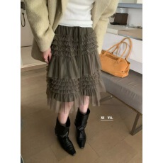 批发重工<b class='q'>蕾丝</b>纱松腰蛋糕蓬蓬网纱半身裙