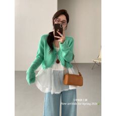 批发时尚百搭【UP Studio 立方+】韩系<b class='q'>甜美</b>减龄蕾丝拼接百搭背心