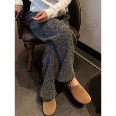 批发垂感毛呢裤女秋冬韩版网红直筒糯米裤宽松阔腿裤小个子休闲拖地裤