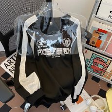 批发美式街头运动卫衣<b class='q'>男</b>女春秋季潮牌复古宽松休闲插肩袖撞色无帽<b class='q'>外套</b>