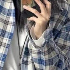 批发美式复古格子衬衫男女蓝格上衣春秋季<b class='q'>男生</b>条纹格子青少年学生衬衣