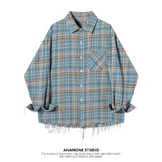 批发2026年春季<b class='q'>长袖</b>格子<b class='q'>衬衫</b>女休闲美式潮牌<b class='q'>情侣</b><b class='q'>百搭</b><b class='q'>衬衣</b>外套