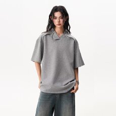 批发2026夏季新款解构拼接空气层短袖POLO衫男女复古<b class='q'>潮牌</b>情侣翻领体恤