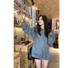 批发复古牛仔外套<b class='q'>女</b>2025春季新品高级感大码宽松休闲百搭牛仔<b class='q'>夹克</b>上衣