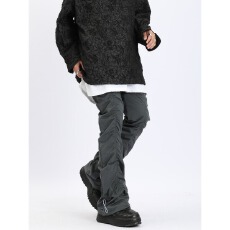 批发户外春夏美式高街潮牌直筒<b class='q'>男</b>女款黑色微喇机能褶皱工装<b class='q'>休闲裤</b>长裤