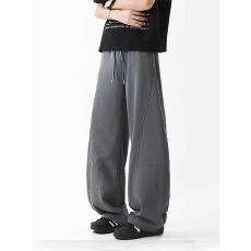 批发夏季冰丝弯刀垂感<b class='q'>休闲裤</b>轻薄<b class='q'>男</b>女美式复古宽松休闲百搭弯刀裤<b class='q'>男</b>