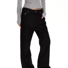 批发2026春季<b class='q'>男</b>女士新款纯色商务修身时尚百搭帅气潮流ins<b class='q'>小脚牛仔裤</b>