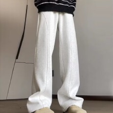 批发美式斜切弯刀卫裤男款秋季cleanfit直筒<b class='q'>修身</b>微喇长裤休闲运动裤子