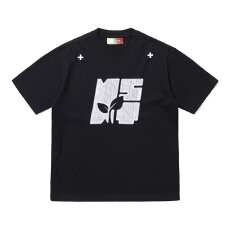 批发2025美式潮牌复古黑色短袖男女夏季新款重磅休闲情侣宽松<b class='q'>T</b><b class='q'>恤</b>上衣