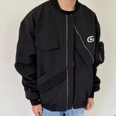 批发秋季欧美复古不规则<b class='q'>男</b>女<b class='q'>夹克</b>情侣宽松棒球服拼接飞行员工装外套潮