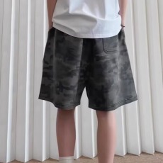 批发美式复古短<b class='q'>裤</b>男女夏季潮牌宽松<b class='q'>百搭</b>五分<b class='q'>裤</b>高街痞帅迷彩休闲中<b class='q'>裤</b>