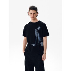 批发美式高街人像数码直喷短袖男女同款夏季2026新款情侣宽松重磅<b class='q'>T</b><b class='q'>恤</b>