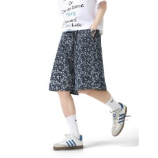 批发星星提花满印<b class='q'>牛仔</b>裤凹凸立体感透气软<b class='q'>牛仔</b><b class='q'>短裤</b><b class='q'>男</b>女宝夏季百搭裤