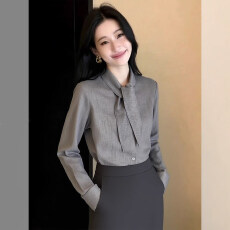 批发高级感天丝飘带<b class='q'>衬衫</b><b class='q'>女</b>2026春季新款轻熟风御姐<b class='q'>职业</b>通勤长袖上衣潮