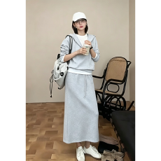 批发现货休闲<b class='q'>运动</b>套装女秋韩系减龄舒适<b class='q'>百搭</b>宽松连帽卫衣半身裙三件套