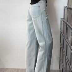 批发爆款美式加绒加厚直筒牛仔裤女秋冬大码胖mm高腰显瘦宽松阔腿裤子