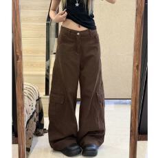 批发高级感加绒弹力直筒牛仔裤女冬季新款软糯垂感显瘦阔腿休闲拖地裤