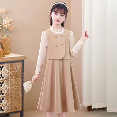 批发女童秋装连衣裙2026新款网红儿童春秋款公主裙洋气女小童拼接裙子