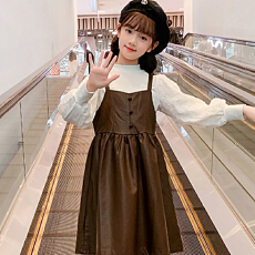 批发秋冬款套装<b class='q'>女童</b>连<b class='q'>衣裙</b>2025新款儿童洋气皮裙子中小<b class='q'>童装女</b>孩<b class='q'>背带裙</b>