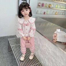 批发女童套装春秋2025新款洋气时髦宝宝秋季韩版休闲网红<b class='q'>儿童</b><b class='q'>衬衫</b>秋装