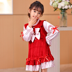 批发泡泡袖<b class='q'>女童</b>公主<b class='q'>裙</b>2025秋冬甜美洋气蝴蝶结撞色生日裙小<b class='q'>礼服</b>连衣裙