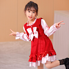 批发女童拼接款连衣裙秋冬季公主裙小女孩裙子甜美<b class='q'>儿童</b>华丽气质<b class='q'>礼服</b>裙