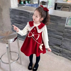 批发<b class='q'>女童</b>可爱公主<b class='q'>连衣裙</b>2025秋冬新款<b class='q'>打底衫</b>上衣背心裙女孩甜美两件装