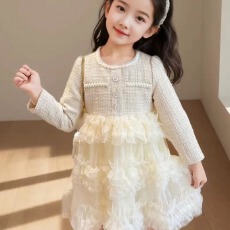 批发女童小香风蛋糕<b class='q'>裙</b>2026新款儿童春秋季网纱蓬蓬<b class='q'>裙</b>女孩礼服公主<b class='q'>裙</b>潮