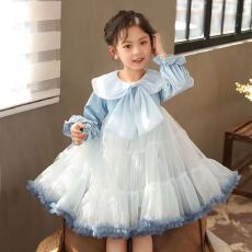 批发女童连衣裙秋装洋气<b class='q'>儿童</b>tutu裙子时髦小女孩秋冬款网纱蓬蓬公主裙