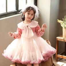 批发女童连衣裙秋装2025新款洋气女孩蓬蓬公主裙冬季<b class='q'>儿童</b>礼服生日裙子