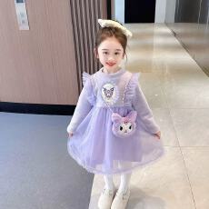批发女小童秋冬季网纱卡通公主<b class='q'>裙</b>2025新款小女孩周岁生日<b class='q'>礼服</b>连衣<b class='q'>裙</b>