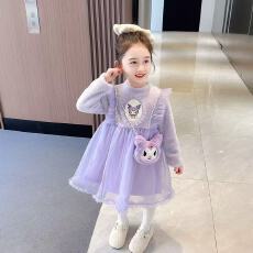 批发<b class='q'>女童</b>洋气公主<b class='q'>秋冬季</b>连衣裙女宝宝2025新款网纱裙子卡通<b class='q'>短裙</b>潮流