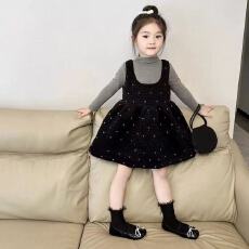 批发<b class='q'>女</b><b class='q'>童</b>加厚连衣裙2025秋冬新款保暖丝绒裙儿童韩版洋气<b class='q'>背心</b>裙两件套