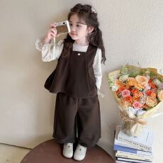 批发女童<b class='q'>春秋</b>款套<b class='q'>装</b>2026新款韩版中小童简约打底衫马甲阔腿<b class='q'>裤</b><b class='q'>三件套</b>潮
