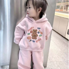 批发女童加绒冬季套装2025秋冬季连帽保暖<b class='q'>儿童</b>卫衣洋气女孩卫<b class='q'>裤</b>两件套