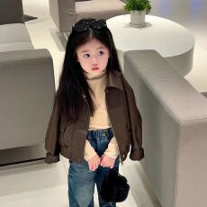 批发原版套里布 儿童皮衣复古机车短款2025秋冬季新款外套帅气韩版潮
