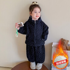 批发女童碎花加绒套装秋冬季2025新款网红<b class='q'>休闲</b>洋气儿童保暖冬装两件套