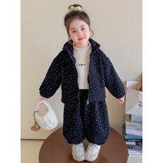批发女童加绒套装洋气森系<b class='q'>儿童</b>秋冬装女宝宝加厚连帽卫衣卫裤两件套潮