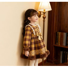 批发<b class='q'>女童</b>2025<b class='q'>秋冬</b>新款小香风连衣裙宝宝洛丽塔洋气时髦生日<b class='q'>礼服</b>蓬蓬裙