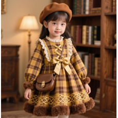 批发<b class='q'>女童</b>2025<b class='q'>秋冬</b>新款洛丽塔连衣裙生日<b class='q'>礼服</b>小香风时尚加绒蓬蓬公主裙