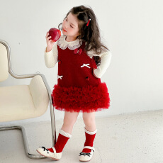 批发女童<b class='q'>连衣裙</b><b class='q'>秋装</b>2026新款儿童洋气香风背心套裙打底女孩生日公主裙