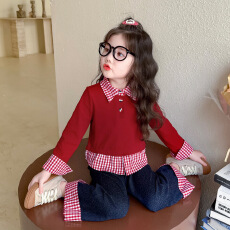 批发女童卫衣套装2025新款韩版洋气秋季休闲学院<b class='q'>宝宝</b>运动裤子两件套