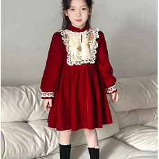 长袖女童旗袍生日晚礼服儿童秋冬公主裙2026新款小女孩新年拜年服