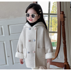 批发女童外套秋<b class='q'>冬</b>款2025新款洋气儿童加绒连帽上衣小童<b class='q'>冬</b>装女宝宝外套