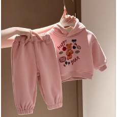 批发女童加绒超好看套装秋冬新款<b class='q'>儿童</b>保暖洋气时髦冬季加厚卫衣两件套