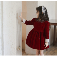 批发女童秋冬连衣裙冬装2025新款拜年服洋气儿童高级感裙子公主礼服裙