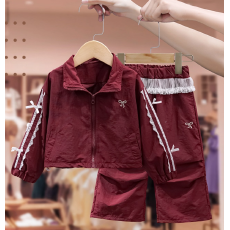 批发原版套里布 女童<b class='q'>秋</b>装套装2026新款时髦洋气蝴蝶结休闲裤外套套装