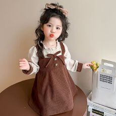 批发女童<b class='q'>秋装</b>休闲学院风<b class='q'>连衣裙</b>女宝宝儿童时尚秋季假两件时髦网红裙子