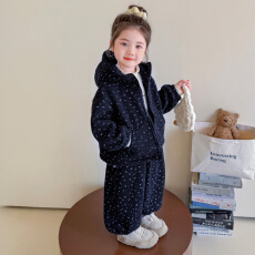 批发女童小碎花加绒加厚套装秋冬款2026新款儿童韩版时尚小女孩两件套